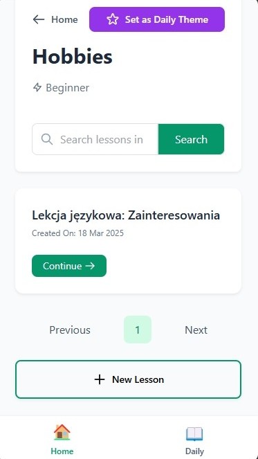 Lesson generation interface
